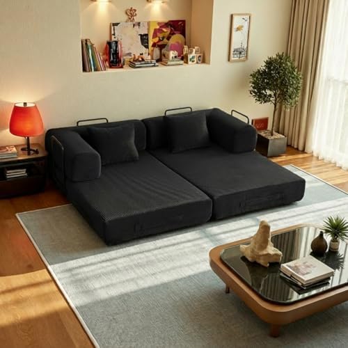 59in Boneless Couch Convertible Futon Sofa Bed Queen for Small Space