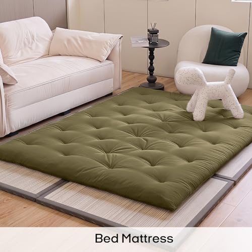 ZonLi Japanese Floor Mattress, 100% Cotton Cover Foldable Futon Mattress