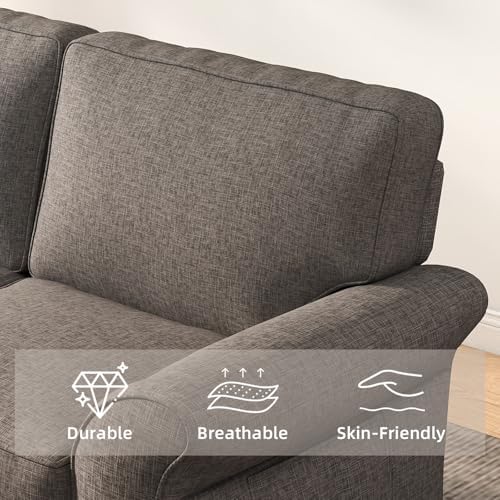 EBELLO 2 Piece Living Room Sofa Set, Wood Frame and Sturdy Legs, Modern Uphol...