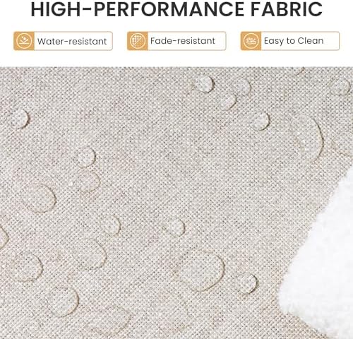 Outdoor Loveseat, Boho Rattan Patio Couch with Soft Cushion (Beige)