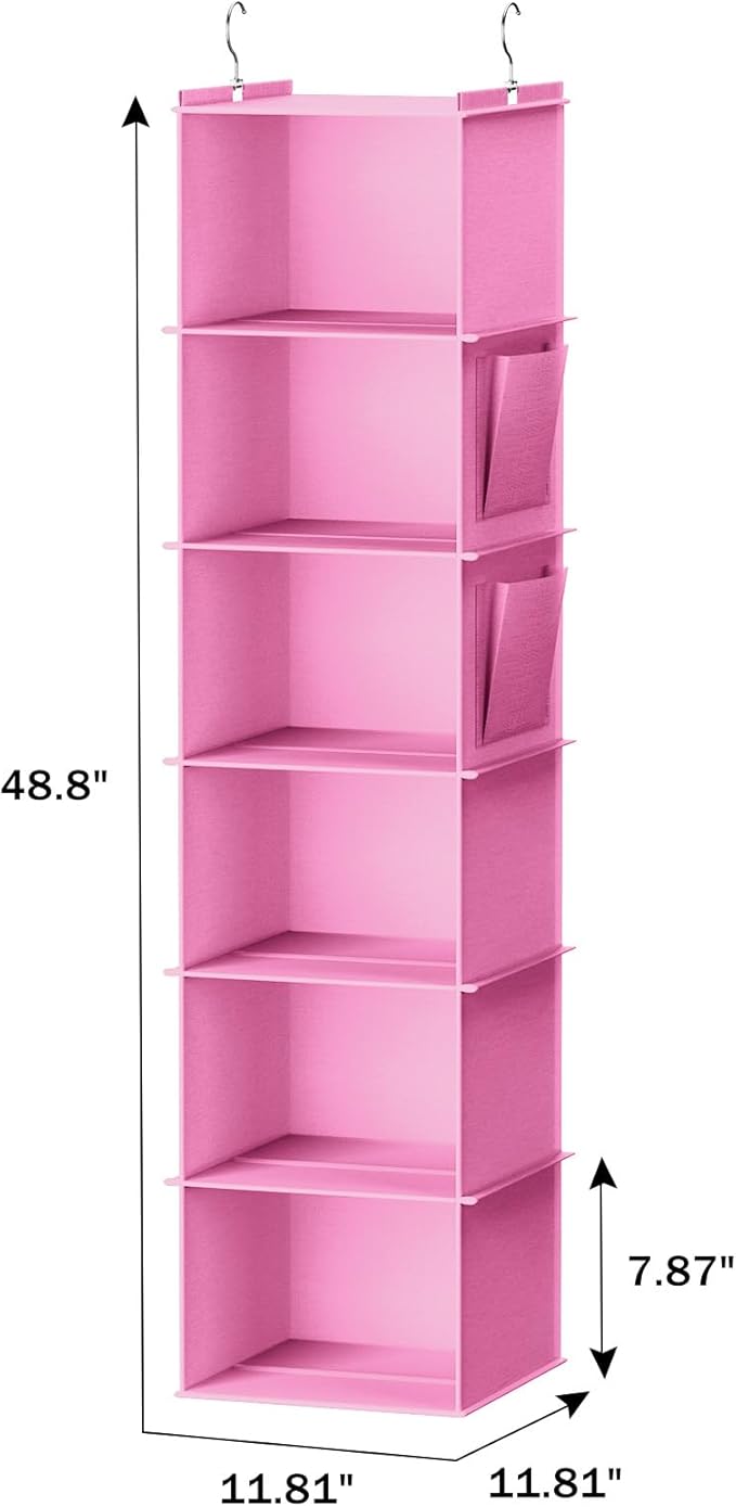 YOUDENOVA Hanging Closet Organizer and Storage, 6-Shelf Closet Hanging Storage - Image 3