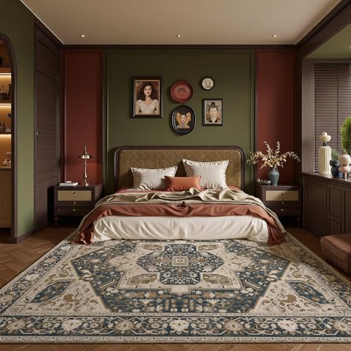 EnHomee 8x10 Area Rugs Washable for Bedroom, Boho Vintage Rugs, Foldable Area...