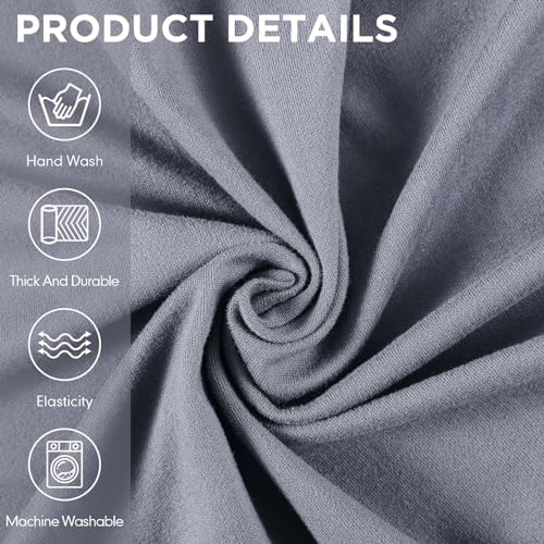 Peryiter 3 Pcs Couch and Loveseat Sofa Covers,Light Gray,Milk Silk