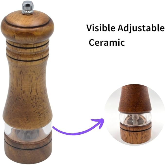Classic Salt and Pepper Grinder Set, Refillable Salt and Pepper Mills, Manual - Image 3