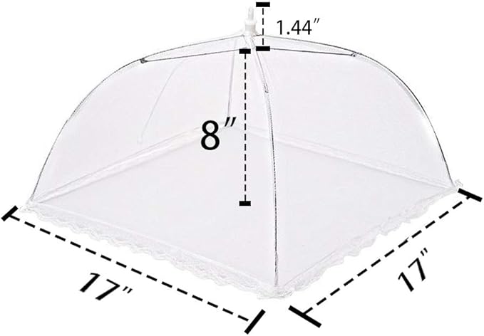 2 Pack Pop-Up Mesh Food Covers, 17 Inches Umbrella-Style Folding Mesh Food - Image 4