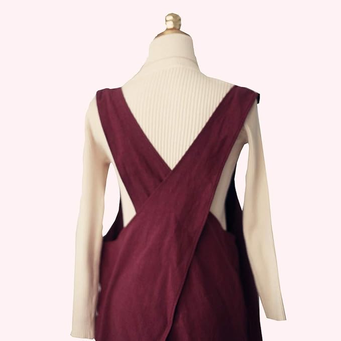 Cotton Linen Japanese Apron Halter Cross Back Bandage X Shape Aprons Two Pockets - Image 7
