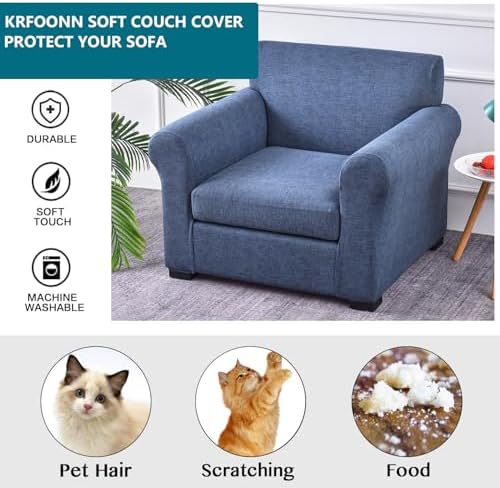 KRFOONN 2 Piece Chair Covers Armchair Sofa Couch Slipcover, Small, A1