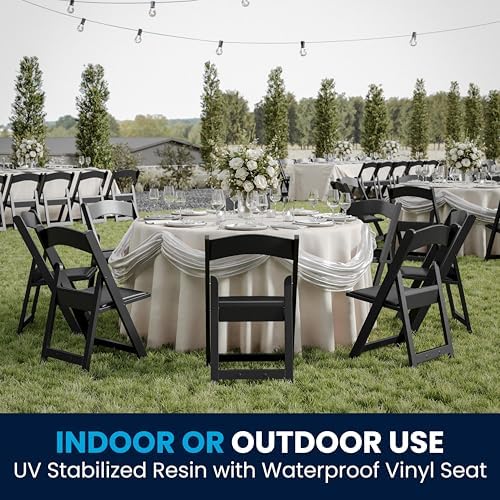Flash Furniture Hercules Series Folding Chairs for Weddings and Formal Events...