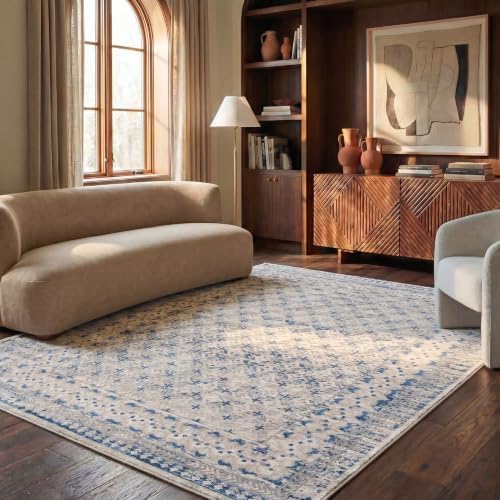 SAFAVIEH Brentwood Collection Area Rug - 9' x 12', Light Grey & B...