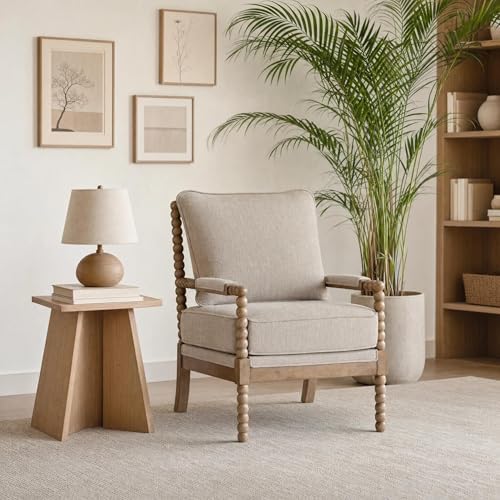 DUHOME Linen Fabric Spindle Accent Chairs Set of 2,Living Room Chairs