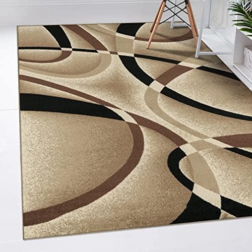 Luxe Weavers Geometric Abstract Area Rug Beige 6x9