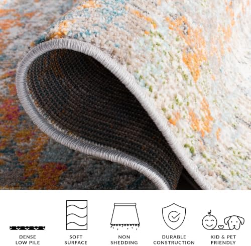SAFAVIEH Madison Area Rug 8'x10', Modern Grey & Orange MAD460F
