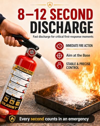 Ougist Home Fire Extinguisher, 2.5 lb ABC Dry Chemical 1-A:10-B:C, 1 Pack
