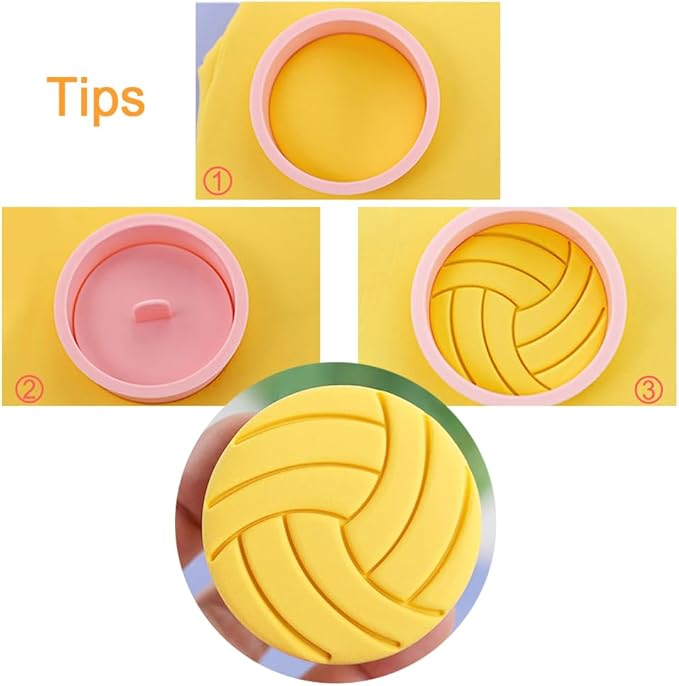 Ball Shape Cookie Cutters Set, 8-PCS 3D Football, Basketball, Volleyball - Image 3