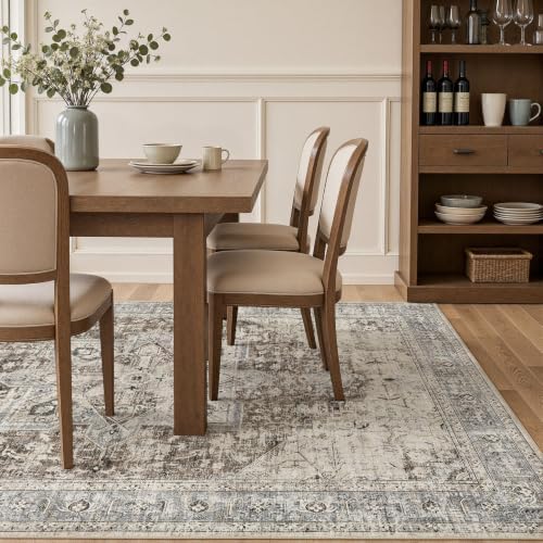 Tortania Area Rug 9x12 Living Room Rug Washable Soft Brown/Blue