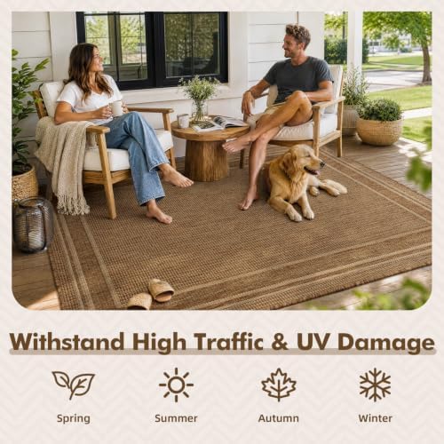 MontVoo-Outdoor Rug-Patio Rug 8x10 ft Polypropylene Indoor Outdoor Rugs Outdo...