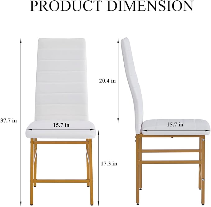 PU Dining Chairs Set of 4, Modern Kitchen & Dining Room Chairs Faux Leath...