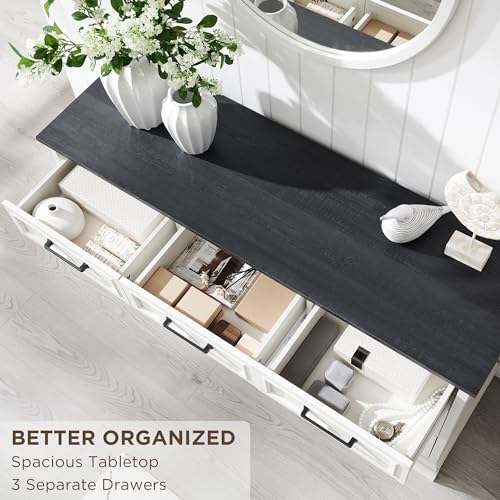 ACCOHOHO 7 Drawer Dresser, 52" Wide Farmhouse Chest for Bedroom, Off White