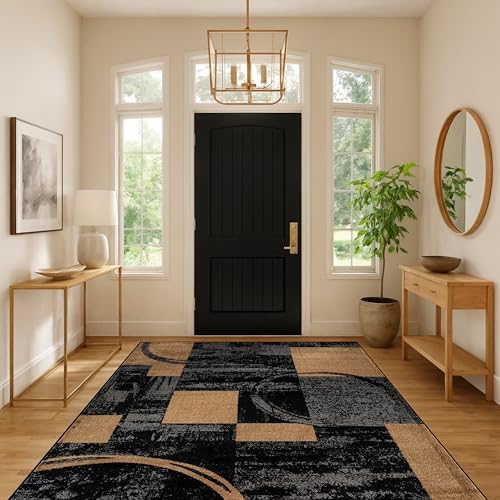 Rugshop Circle Design Contemporary Fade-Resistant Area Rug Jute 5'3"...