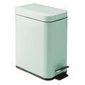 mDesign Small Modern 1.3 Gallon Rectangle Metal Lidded Step Trash Can, Compact by mDesign