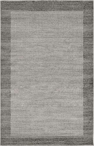 Rugs.com Angelica Collection Rug – 5' x 8' Light Gray Medium Rug Perf...