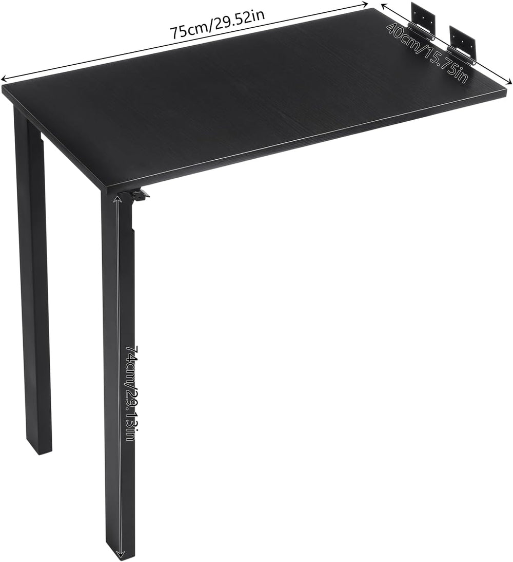 Folding Dining Table, Wall Mounted Folding Table with Support Legs, 29.52 x 1...