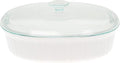 CorningWare FS2 2.5qt/2.35L Oval French White Casserole Dish & DC1.5C 1-1.75L by CorningWare