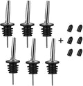6PCS Liquor Bottle Pourers, Stainless Steel Olive Oil Spouts, Bottle Pourers by BALTRE