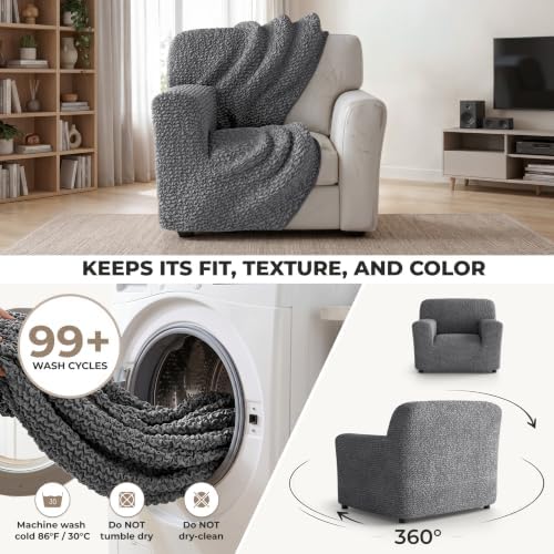 PAULATO Premium Stretch Couch Covers for Sofa - Sofa Chair Cover Washable, Do...