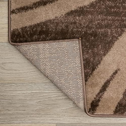 Rugshop Wavy Circles Modern Non-Shedding Area Rug Brown 7'10" x 10&#...
