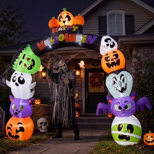 Joiedomi 8 FT Cute Halloween Inflatables Pumpkin Archway Outdoor Decoration, ...