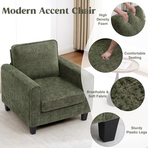 Accent Chairs Set of 2 for Living Room, Mid Century Modern Upholstered Living...