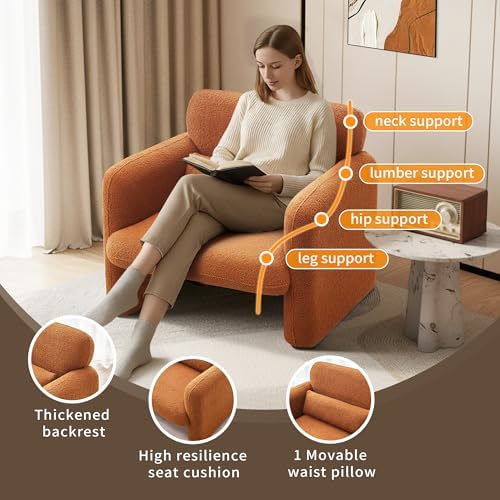 33.86" Accent Chairs, Modern Velvet Fabric Arm Chair Comfy Upholstered A...