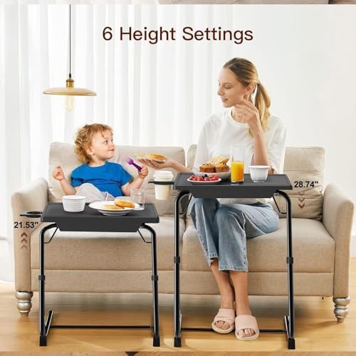 HUANUO Adjustable TV Tray Table - Foldable TV Tray with 6 Height & 3 Tilt...