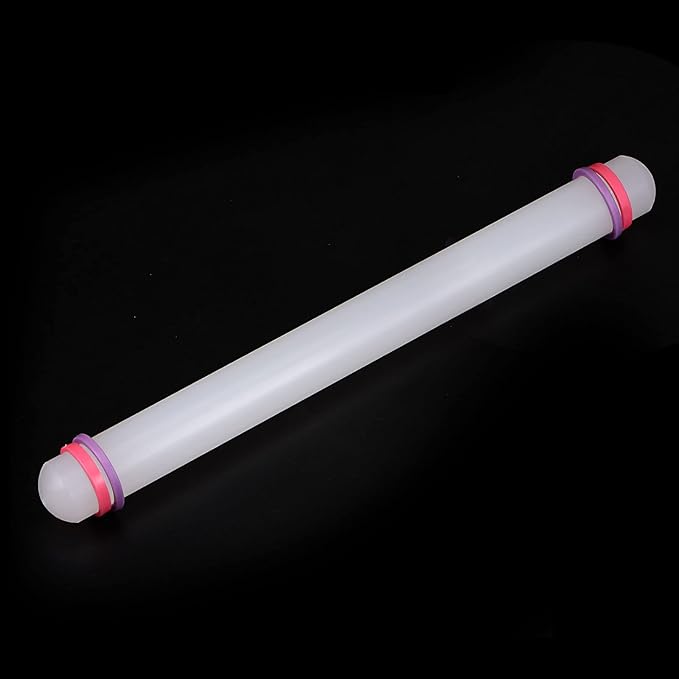 HARFINGTON Fondant Rolling Pin 13 Inch x 0.98 Inch Adjustable Guide Rings - Image 3