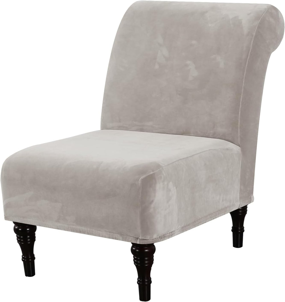 H.VERSAILTEX Armless Accent Chair Covers Thick Velvet Armless Chair Slipcover...