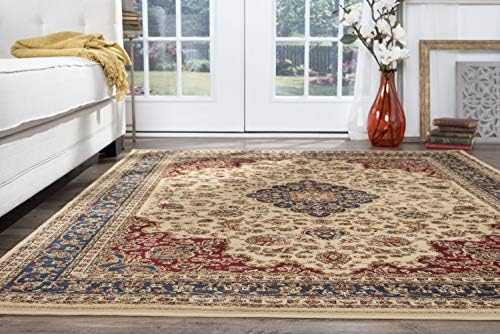 Kirsten Traditional Oriental Ivory Rectangle Area Rug, 8' x 10'