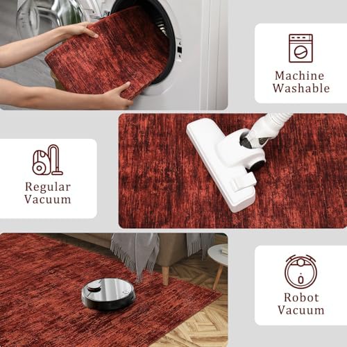 RUGSREAL Washable Rug 10x13 for Living Room Modern Abstract Area Rug Non-Slip...