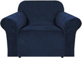 H.VERSAILTEX Stretch Velvet Armchair Cover Couch Covers 1 Cushion Chair by HVERSAILTEX