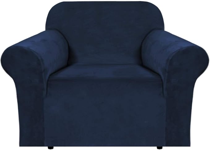 H.VERSAILTEX Stretch Velvet Armchair Cover Couch Covers 1 Cushion Chair by HVERSAILTEX