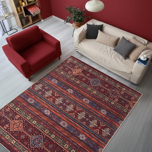 Keen Home Design Vintage Washable Area Rug, Non-Slip Low Pile, 5x7