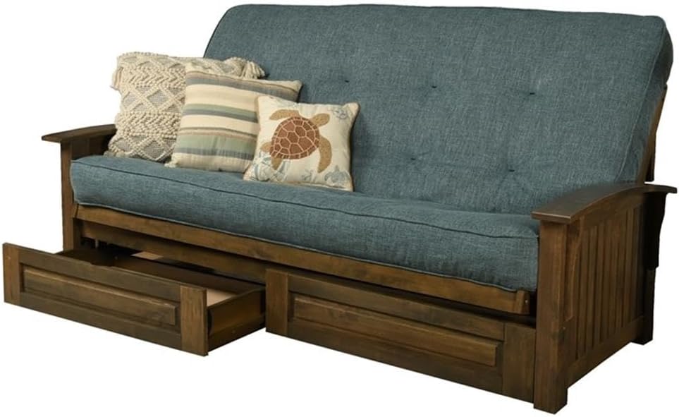 Kodiak Furniture Washington Queen Size Futon Frame with Storage Drawers - Woo...