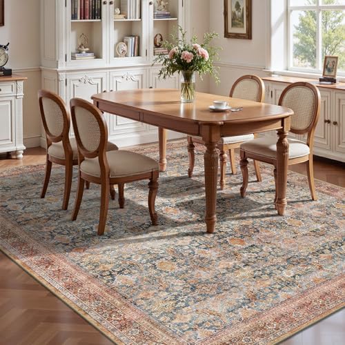 8x10 Area Rugs for Living Room - Washable Vintage Retro Large Rug, Soft Ultra...