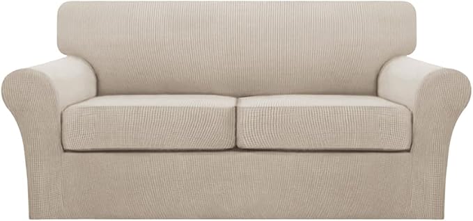 Turquoize 3 Piece Sofa Covers for 2 Cushion Couch Sofa Slipcover Soft Couch by Turquoize