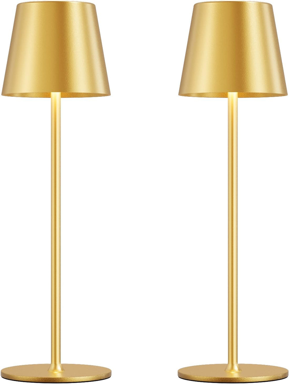 Cordless Table Lamp Rechargeable Gold - KK 2 Pack 5000mAH Battery Operated La...
