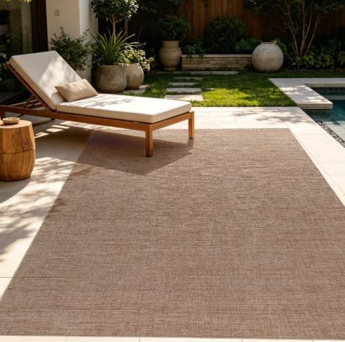 6×9 Easy Jute Rug Washable Rugs Low Pile Outdoor Indoor Farmhouse Neutral Non...
