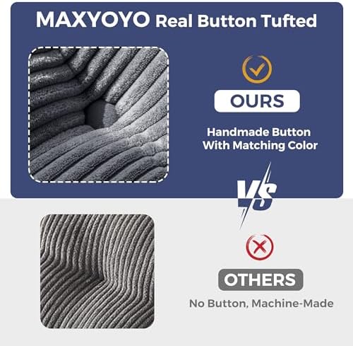 MAXYOYO 6" Futon Mattress Full Size, Tufted Futon Bed (Frame Not Included)