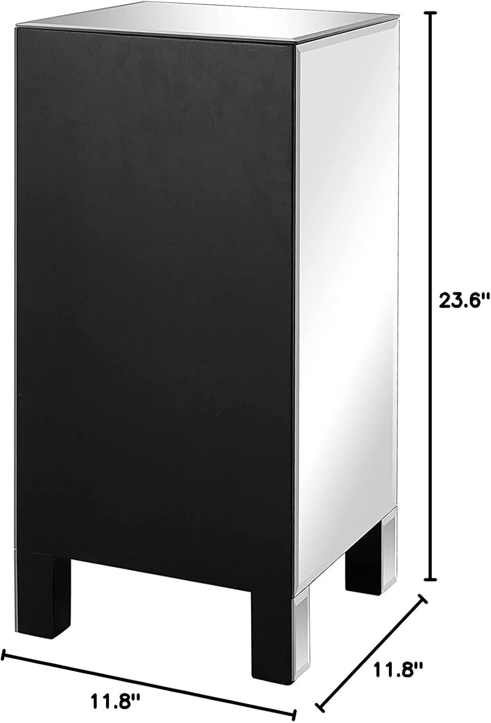 Bonnlo 3-Drawer Mirrored Nightstand Set of 2, End Table, Bedside Table, Glass...