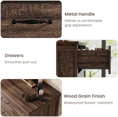 Garvee Brown 5 Modern Chest of Drawers Dresser with Storage for Bedroom