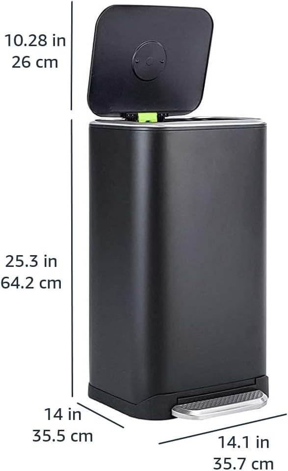 Amazon Basics Rectangular Metal Trash Can - Image 6